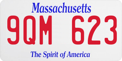 MA license plate 9QM623