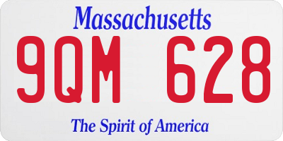 MA license plate 9QM628