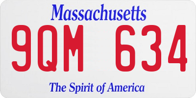MA license plate 9QM634