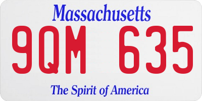 MA license plate 9QM635