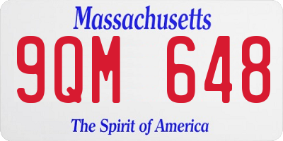 MA license plate 9QM648