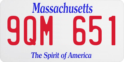 MA license plate 9QM651