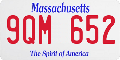 MA license plate 9QM652