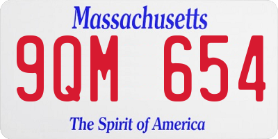 MA license plate 9QM654
