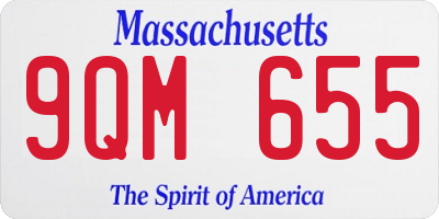 MA license plate 9QM655