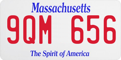 MA license plate 9QM656