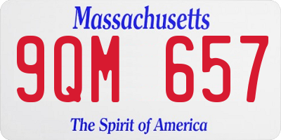 MA license plate 9QM657