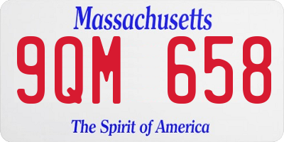 MA license plate 9QM658