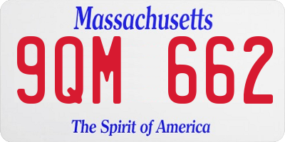 MA license plate 9QM662