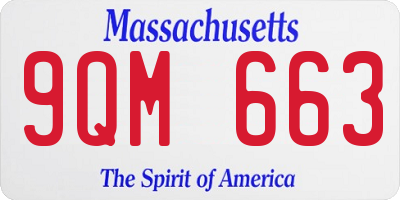MA license plate 9QM663