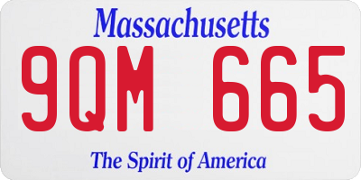 MA license plate 9QM665