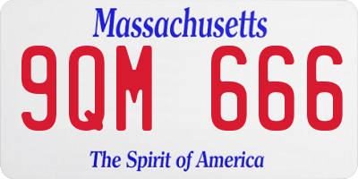 MA license plate 9QM666