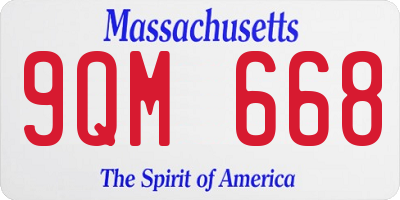 MA license plate 9QM668