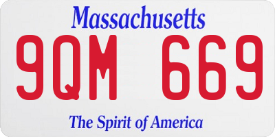 MA license plate 9QM669