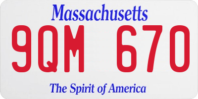 MA license plate 9QM670