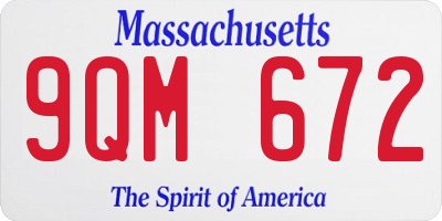 MA license plate 9QM672