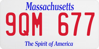 MA license plate 9QM677