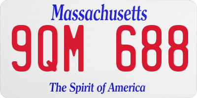 MA license plate 9QM688