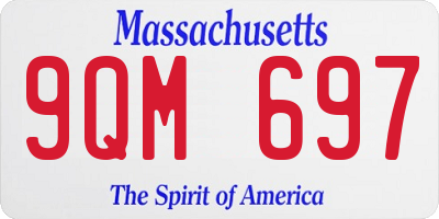 MA license plate 9QM697
