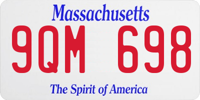 MA license plate 9QM698