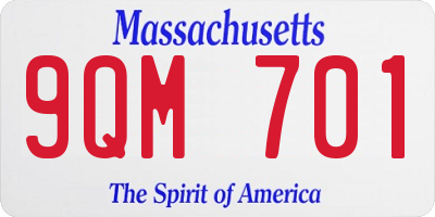 MA license plate 9QM701