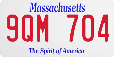 MA license plate 9QM704