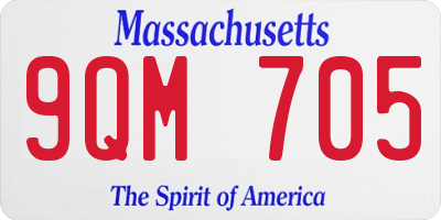 MA license plate 9QM705