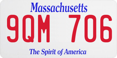 MA license plate 9QM706