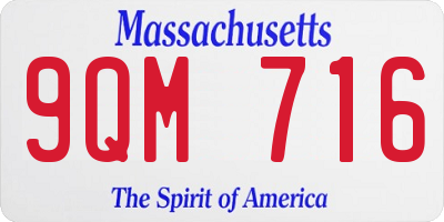MA license plate 9QM716