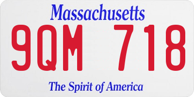 MA license plate 9QM718