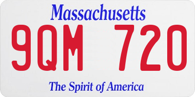 MA license plate 9QM720