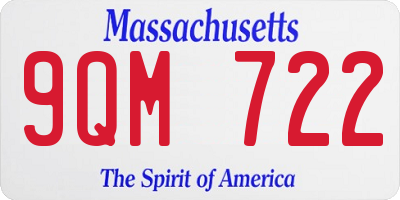 MA license plate 9QM722