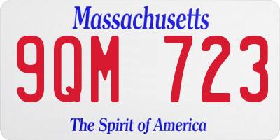 MA license plate 9QM723