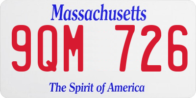 MA license plate 9QM726