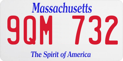 MA license plate 9QM732