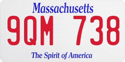 MA license plate 9QM738
