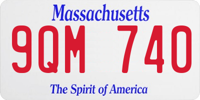 MA license plate 9QM740