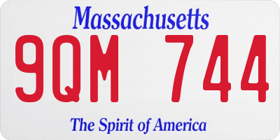 MA license plate 9QM744
