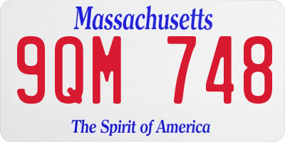 MA license plate 9QM748