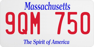 MA license plate 9QM750