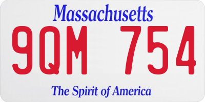 MA license plate 9QM754