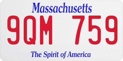 MA license plate 9QM759