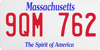 MA license plate 9QM762