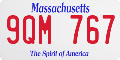 MA license plate 9QM767