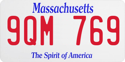 MA license plate 9QM769