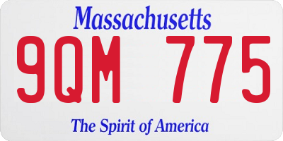 MA license plate 9QM775