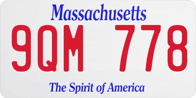 MA license plate 9QM778