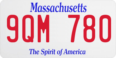 MA license plate 9QM780