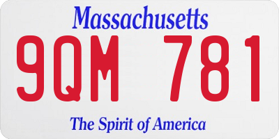 MA license plate 9QM781