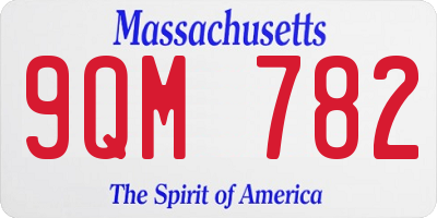 MA license plate 9QM782